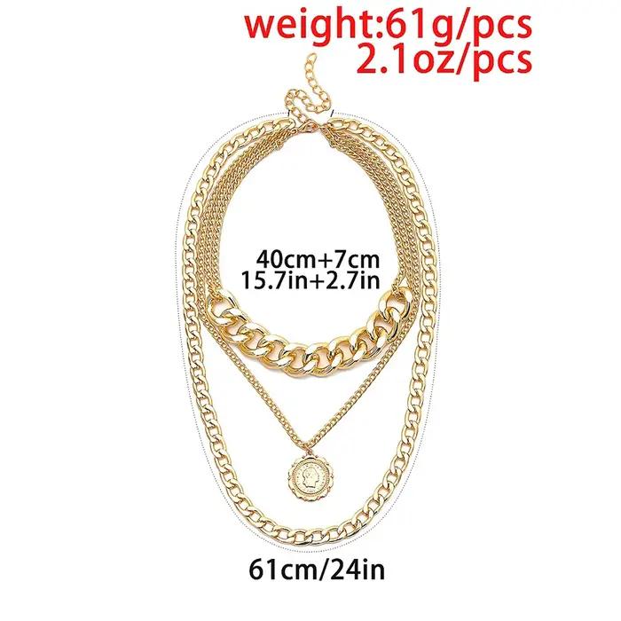 Collier bohème multicouche en métal doré pour femme