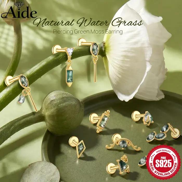 AIDE – boucles d'oreilles en agate naturelle