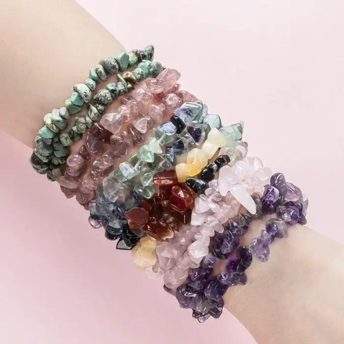 Bracelet en pierre de cristal naturel pour femmes