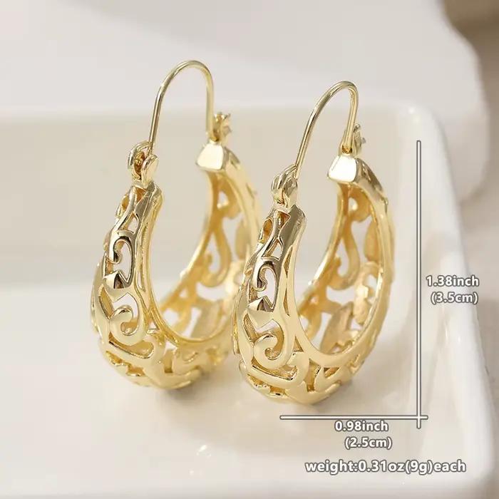 Boucles d'oreilles Vintage sculptées à la main