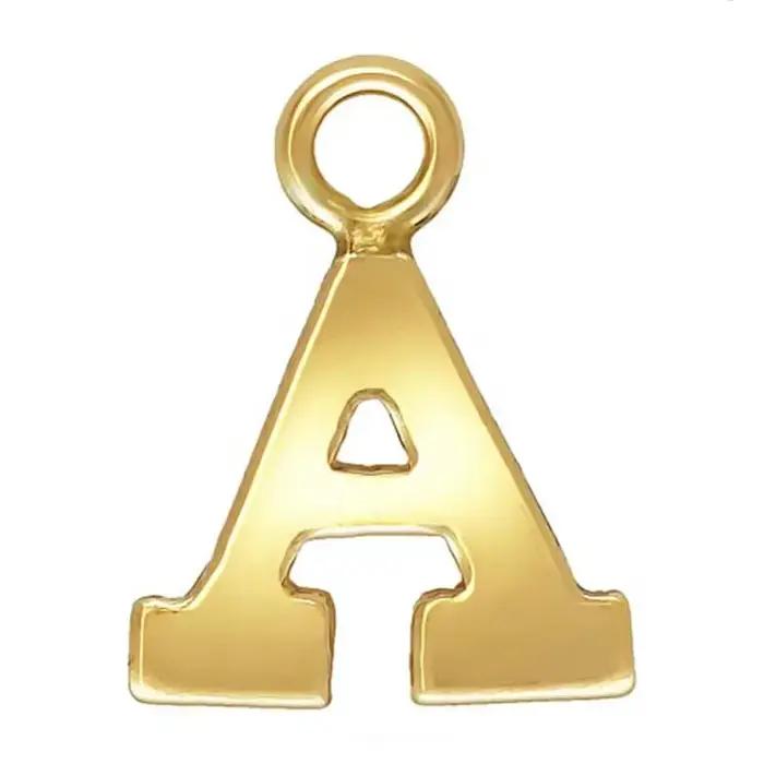 Breloque lettre bloc rempli d'or 14K, pendentif A à ZGold pour Bracelet, collier, boucle d'oreille,