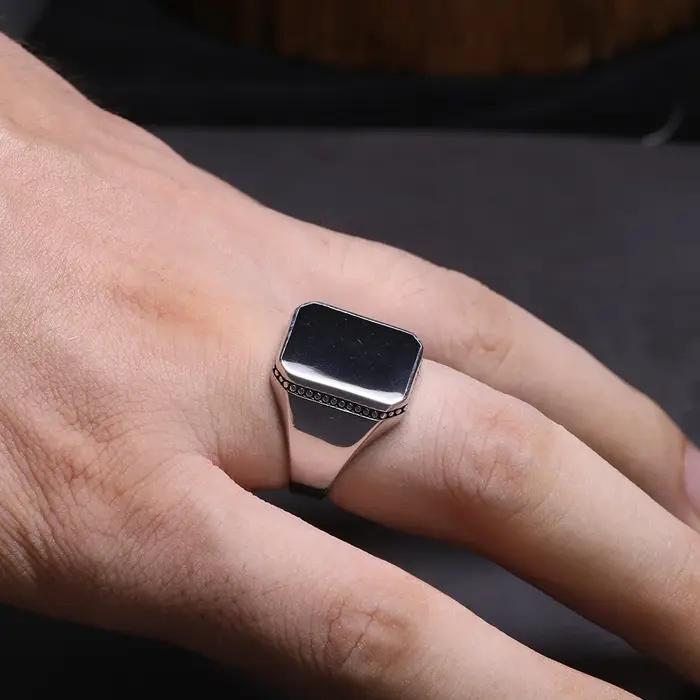 Bague en argent Sterling 925 massif pour hommes