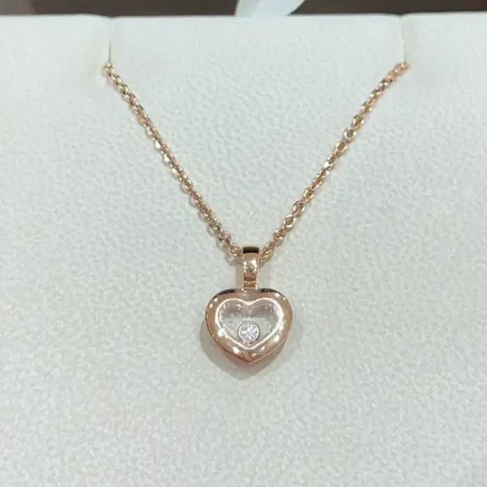 Collier en argent Sterling 925, pierre Happy Move 5A, pendentif en forme de cœur en zircone, ensembl