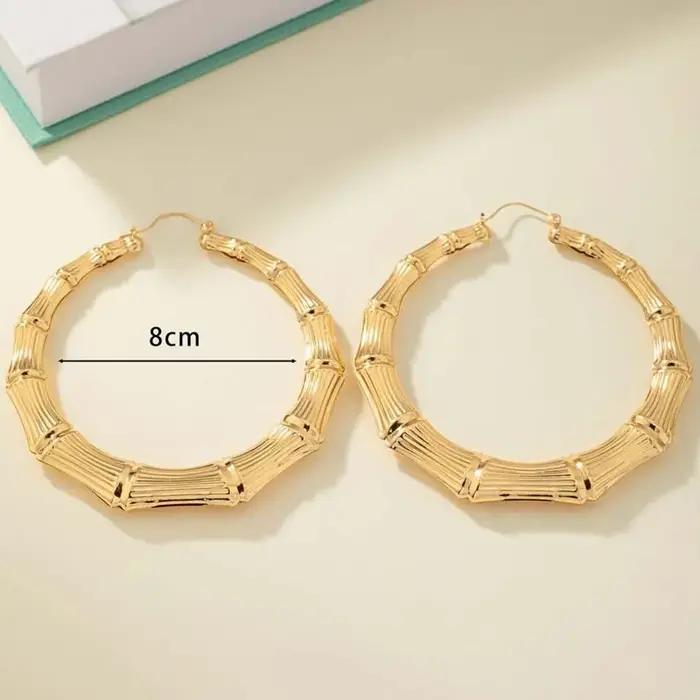 Grandes boucles d'oreilles en bambou pour femmes