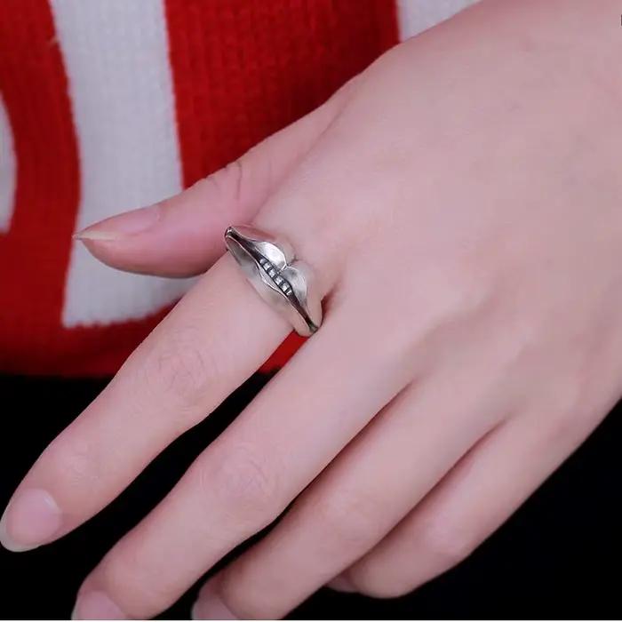 Bague en argent sterling 925 design visage punk unique à offrir pour hommes femmes occasions spéciales partys punk