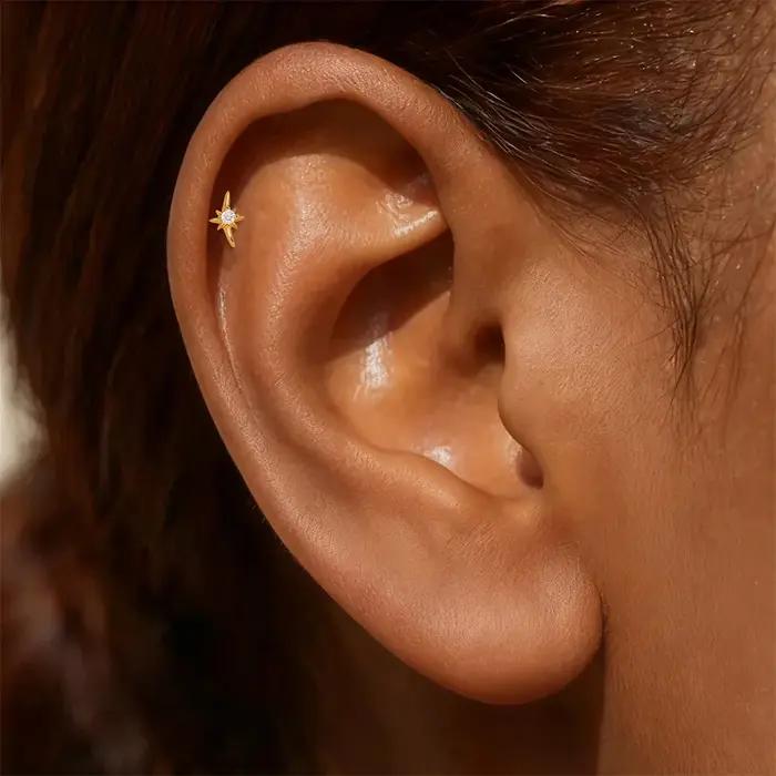 Boucles d'oreilles en argent sterling 925 motif géométrique lotus zircon pour femme et homme occasions spéciales soirée partenaire cadeau