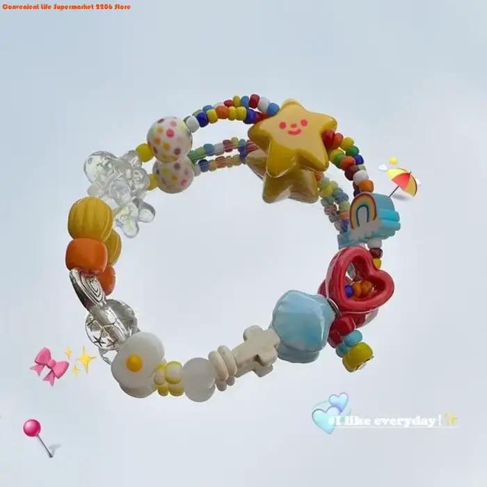 Bracelet de perles d'étoile colorée mode bracelet à cordon élastique fait à la main pour femme et homme occasions spéciales et quotidiennes