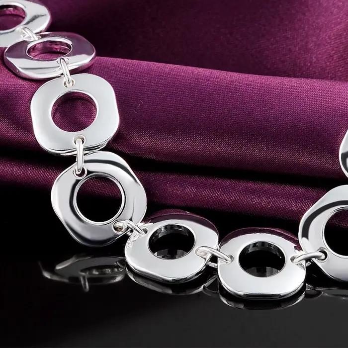 Bracelet carré fin en argent regardé 925 pour femme, 8 amarans, mode couple, fête, bijoux de mariage, cadeau, vente en gros, nouveau