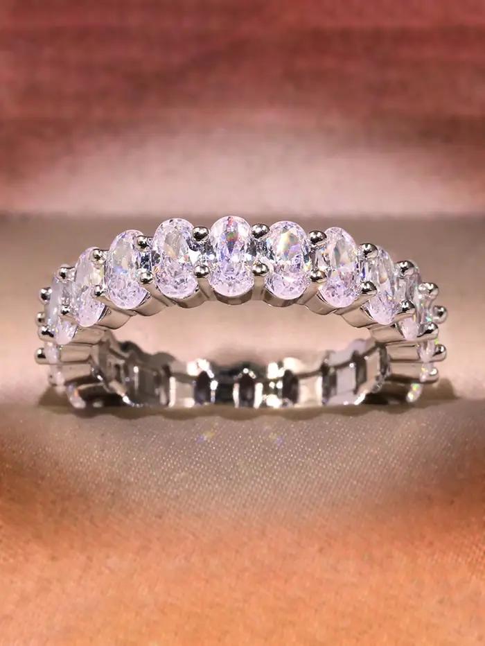 Bague ovale en argent Sterling 925 pour femmes