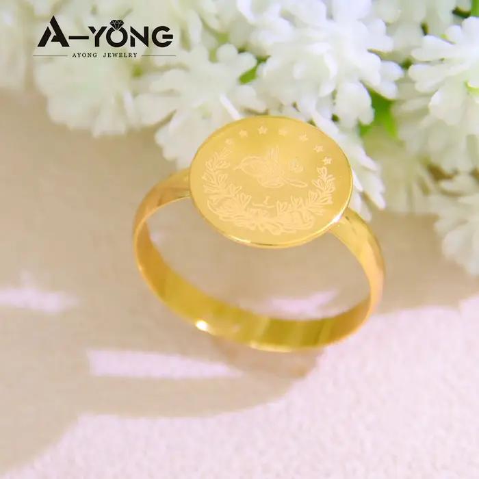 Bagues de pièces de monnaie turques plaquées or 18 carats, bague Simple pour Couples musulmans saoud