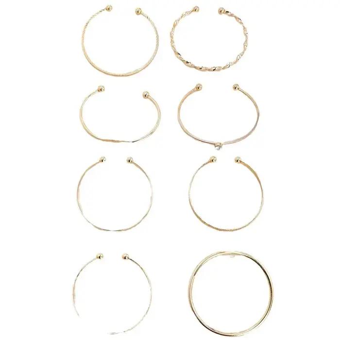 Ensembles de bracelets torsion cristal géométrique style punk pour femmes occasions spéciales