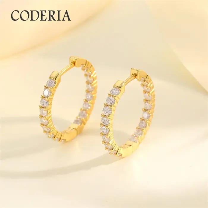 Boucles d'oreilles Moissamite en forme de cercle complet