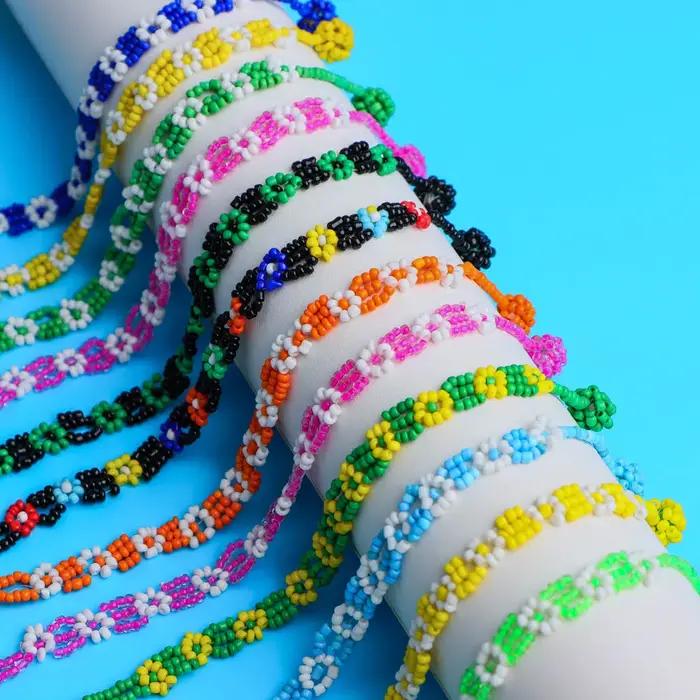 Bracelets multicolores en perles de pop-corn pour femmes, 10/20 pièces/lot, breloque douce et mignon