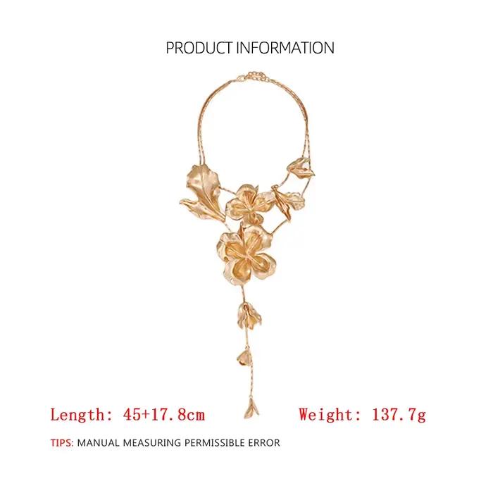 Colliers pendentifs ZAA vintage à grandes fleurs exagérées pour femmes