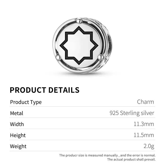 Breloque Islam Khatim en Argent Sterling 925 Accessoire de Bijoux Personnalisable pour Créations Originales Occasions Spéciales Traditionnellement Fiable