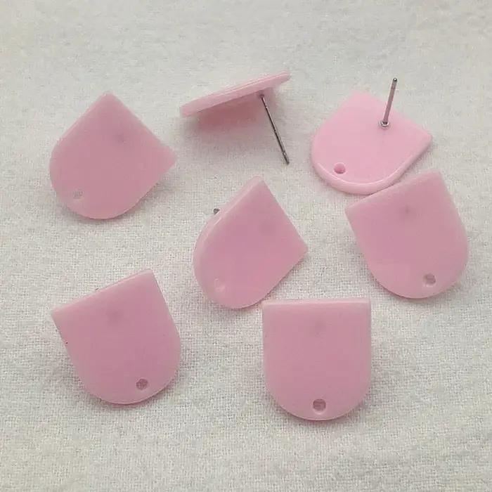 Nouvel arrivage! Clou d'oreille en acrylique de forme narnéon, solide, boucle d'oreille faite à la main, pièces de bricolage, résultats de bijoux, composants, 17x15mm, 100 pièces