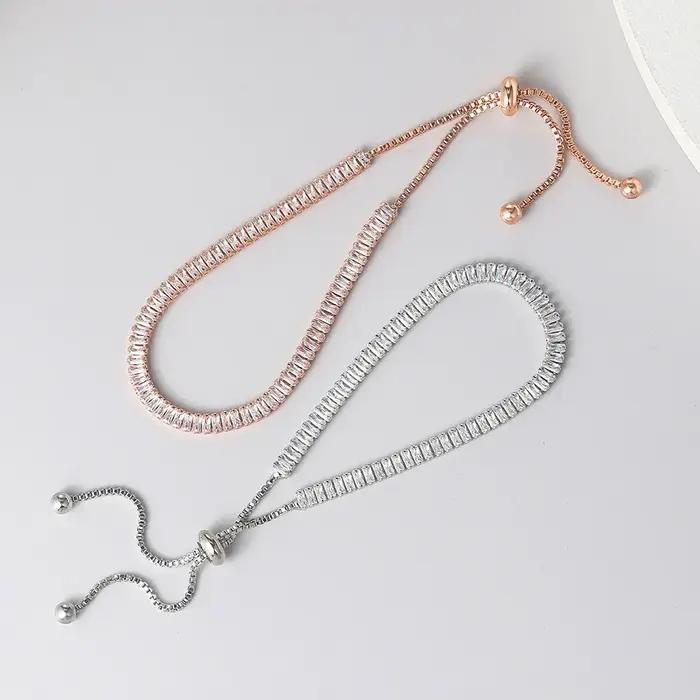 Bracelet de tennis en zircon or rose style moderne pour femmes occasions spéciales bijou unique originalité elegance