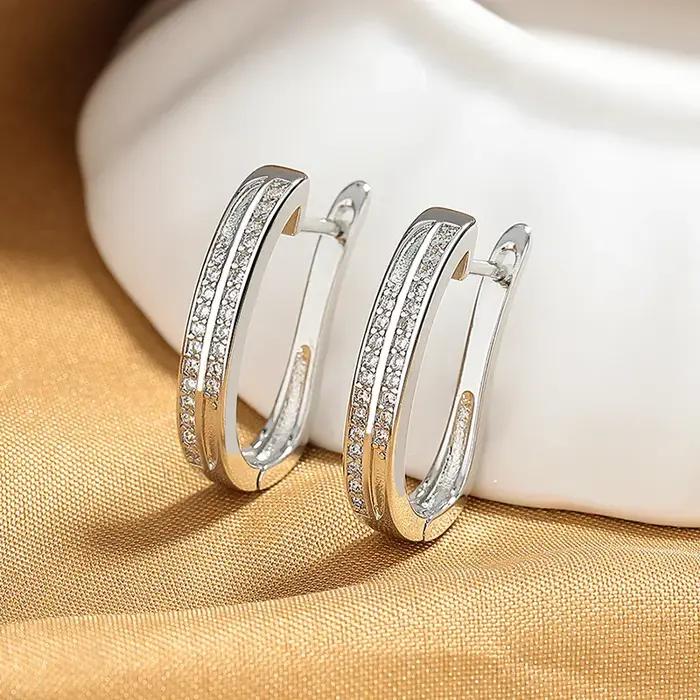 Boucles d'oreilles en argent regardé 925 pour femme