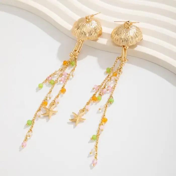 Boucles d'oreilles tendance étoile de mer pour femmes
