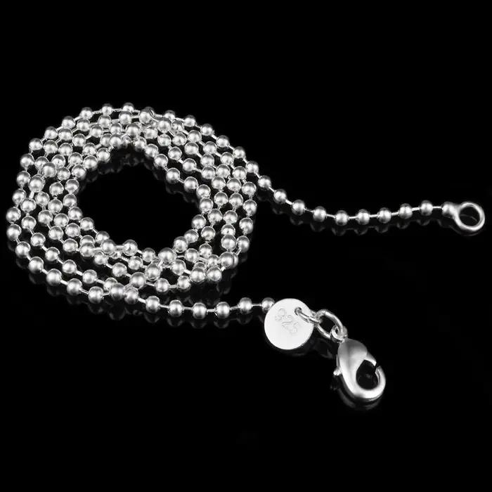 Aravant 925 argent 2MM perle chaîne collier pour femmes mode bijoux cadeaux