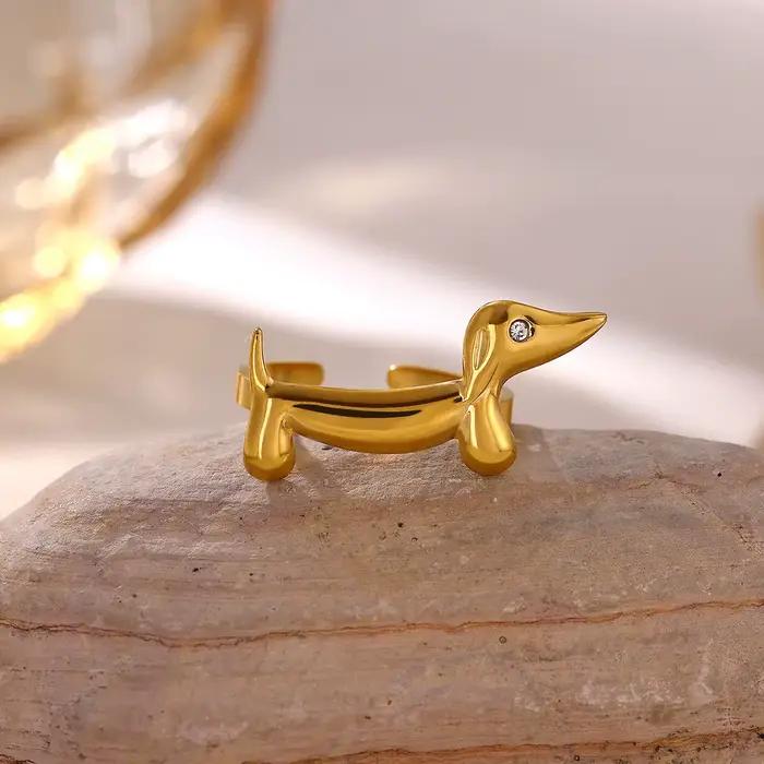 Bague géométrique dorée pour femmes