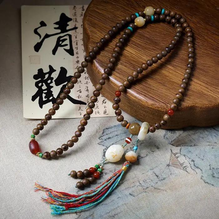 Nouvelle Collection Automne 2026 : Bracelet Multi-Enroulement Premium en Bois d'Agar Beurre