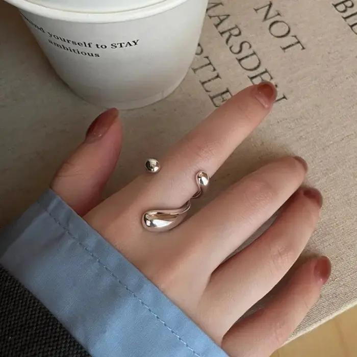 PANJBJ 925 bague irrégulière en argent Sterling pour les femmes minimaliste Punk Hip Hop personnalité polyvalent Cool ouvert bijoux livraison directe