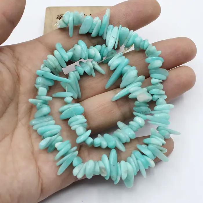 APDGG – perles en Amazonite péruvienne naturelle, libres de forme, 15.5 pouces, pour fabrication de bijoux, DIY