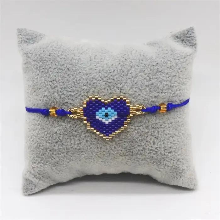 ALIYA – Bracelet mauvais œil turc pour femmes, tissé à la main, perles de rocaille Miyuki colorées,