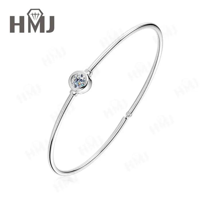 Bracelet en Moissanite 0,5 ct, plaqué or 18 carats, ensemble de lunette en diamant, bijoux classique