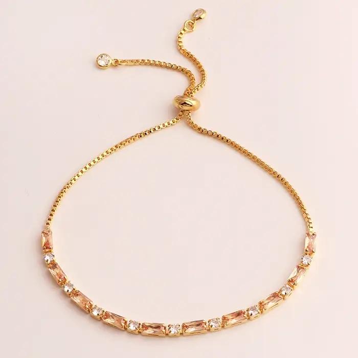 Bracelet de Tennis CZ en Zircon glacé arc-en-ciel pour femmes