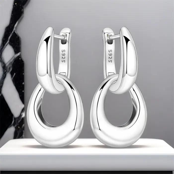Boucles d'oreilles minimalistes PANPOKI en argent Sterling pour femmes, bijoux élégants et durables pour toutes les occasions spéciales