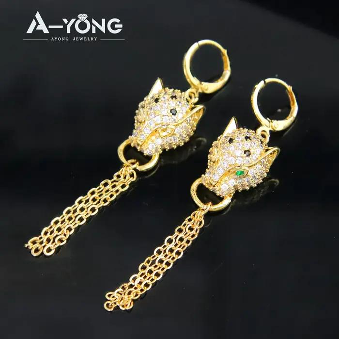 Ensemble de bijoux léopard plaqué or 21 carats de Dubaï