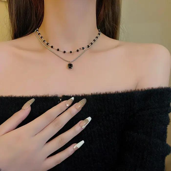 Collier étoile en zircon avec chaîne de maillons pour femmes, bijoux punk à la mode, cadeau de fête pour occasions spéciales