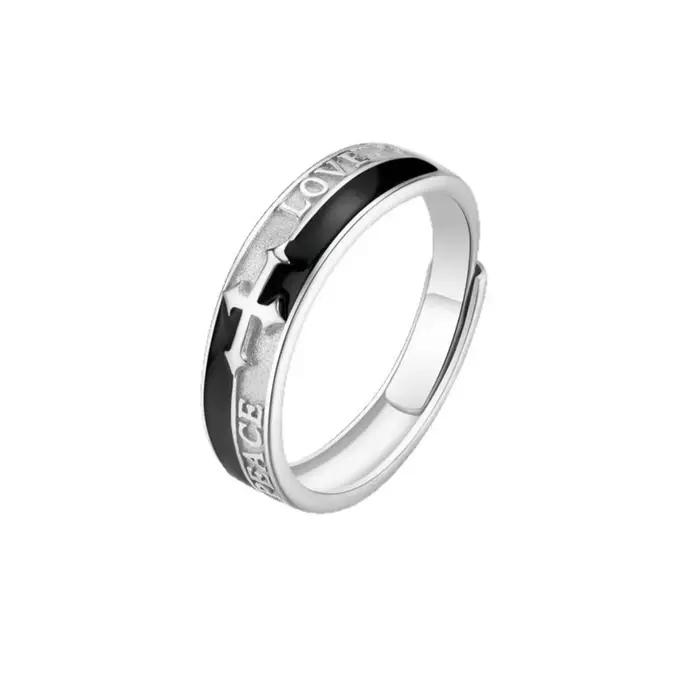 Bague croisée réglable en acier inoxydable pour hommes et femmes style punk et classique occasionnels et quotidiennes