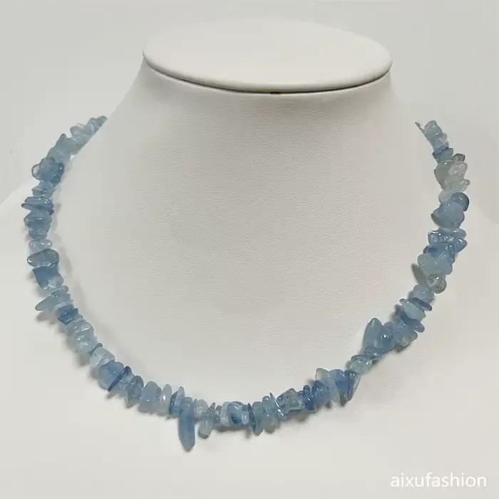 Clear uto-Collier en aigue-marine AAA