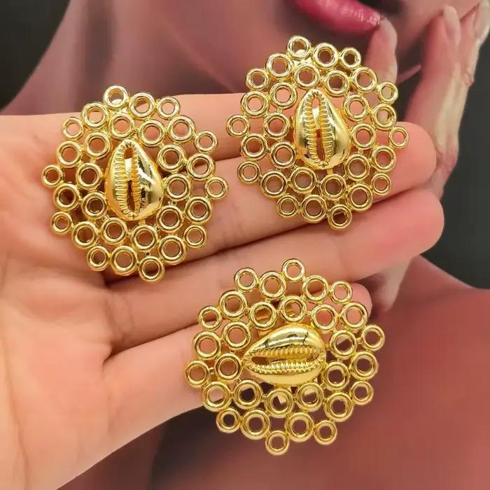 Parures de bijoux en or 18 carats brésilien et italien, couleur or africain, boucles d'oreilles et b
