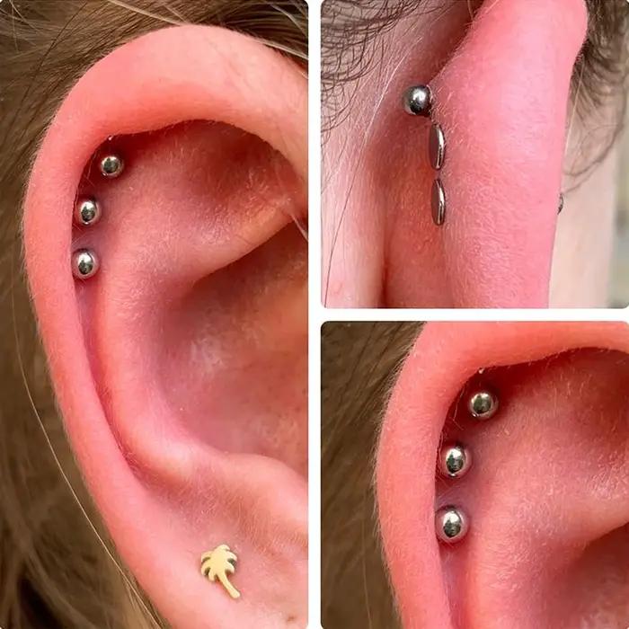 20/5 PIÈCES Piercing en acier chirurgical à tige ultra-courte