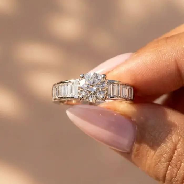 Bague de mariage exquise en argent sterling 925 avec zircone pour femme