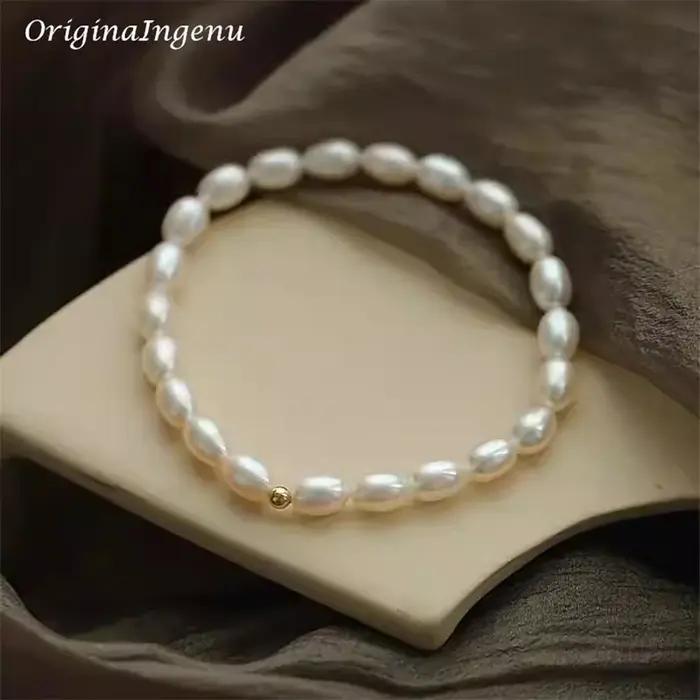 Bracelet en perles d'eau douce or rempli bracelet à breloques pour femmes occasions spéciales soirées elegance classique