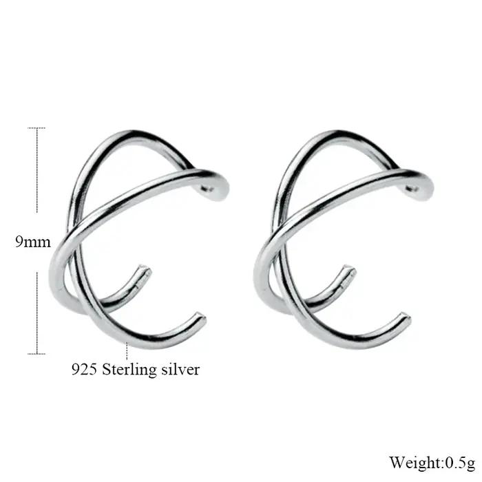 Boucle d'oreille en forme de C en argent regardé 925 pour femme