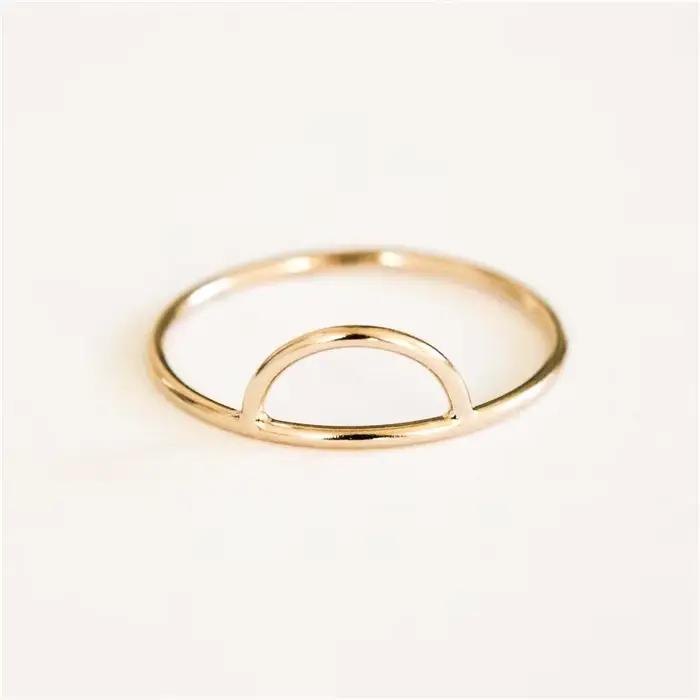 14K or rempli unique arc anneaux or bijoux Knuckle Bague Mujer Boho Bague Femme minimalisme Boho fem