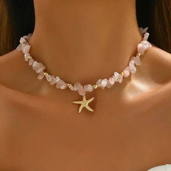 Collier de perles de coquillage naturel à la mode