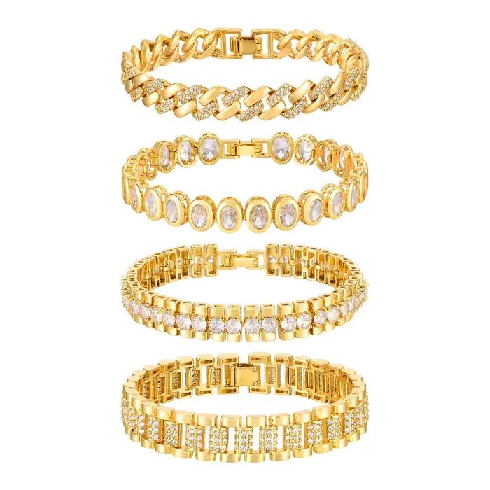 Bracelet de tennis, bracelet en chaîne de strass en zircone cubique CZ
