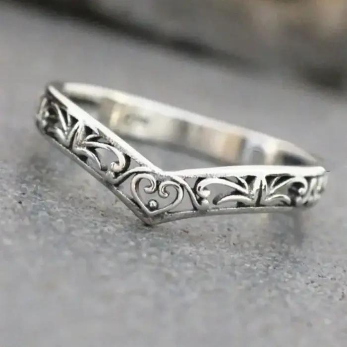 Huitan – bague Design ajouré délicat pour femme