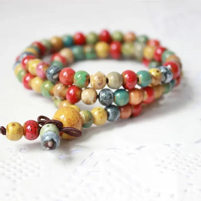 Bracelets en fil de perles de 6mm pour femmes