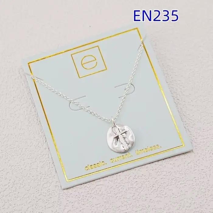 VKVVA bijoux de mode 16 pouces plaqué or classique croix argent plaqué pendentif collier pour les femmes cadeaux d'anniversaire, cadeau Unique