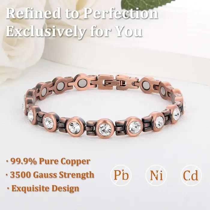 Bracelet en cuivre cristal pour femme