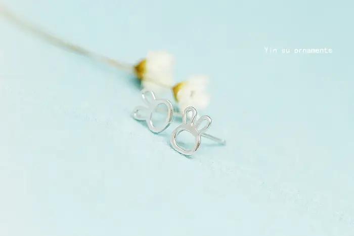 Boucles d'oreilles lapin en argent Sterling 925