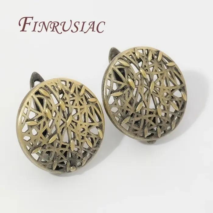 Fermoirs de boucles d'oreilles en bronze antique pour hommes et femmes